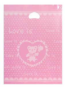 핑크 러브곰 고급비닐봉투 의류봉투