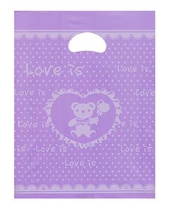 퍼플 러브곰 포장용비닐봉투 옷포장비닐