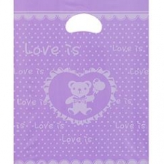 퍼플 러브곰 포장용비닐봉투 옷포장비닐