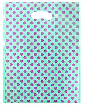 민트땡땡이 비닐쇼핑백 의류봉투 두꺼운쇼핑백