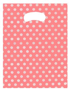 핑크 흰색땡땡이 비닐쇼핑 의류봉투 옷포장비닐