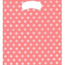 핑크 흰색땡땡이 비닐쇼핑 의류봉투 옷포장비닐