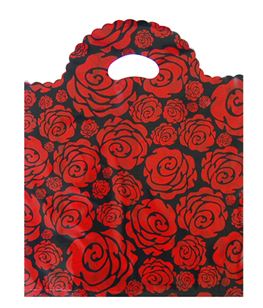 원형 장미 플라워쇼핑백 비닐쇼핑백 비닐봉투