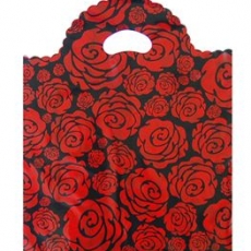 원형 장미 플라워쇼핑백 비닐쇼핑백 비닐봉투