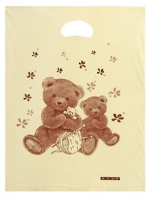 HD 아이보리 곰돌이 예쁜비닐백 쇼핑백