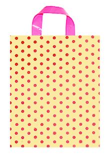 베이지땡땡이 M 비닐쇼핑백 끈봉투