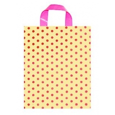 베이지땡땡이 M 비닐쇼핑백 끈봉투