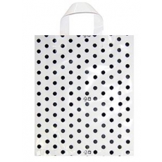 블랙땡땡이 M 비닐쇼핑백 끈달린비닐