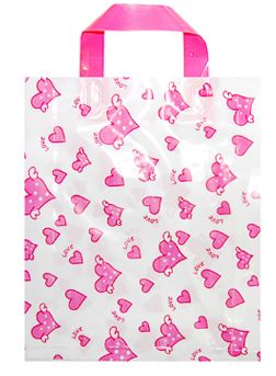 핑크하트 M 비닐쇼핑백 끈비닐봉지