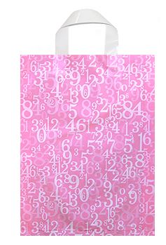 핑크 숫자 M 비닐쇼핑백 손잡이비닐가방