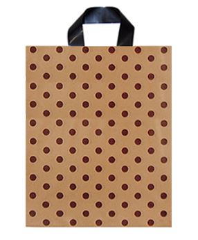 브라운땡땡이 M 비닐쇼핑백 끈달린비닐