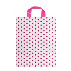 핑크땡땡이 M 비닐쇼핑백 끈봉투