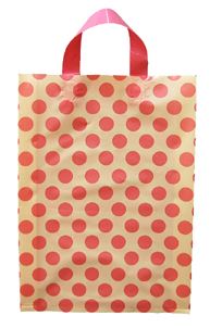 아이보리핑크도트 M 비닐백 끈비닐봉투
