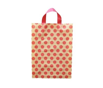 아이보리핑크도트 M 비닐백 끈비닐봉투