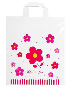 포유핑크 플라워쇼핑백 예쁜비닐백 끈비닐봉투
