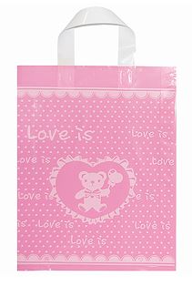 핑크 러브곰 M 비닐쇼핑백 손잡이쇼핑백