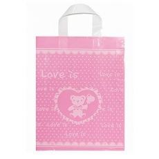 핑크 러브곰 M 비닐쇼핑백 손잡이쇼핑백