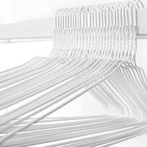18인치 남성 흰색 세탁소옷걸이 철사옷걸이(50개)