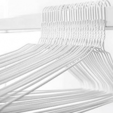 18인치 남성 흰색 세탁소옷걸이 철사옷걸이(50개)