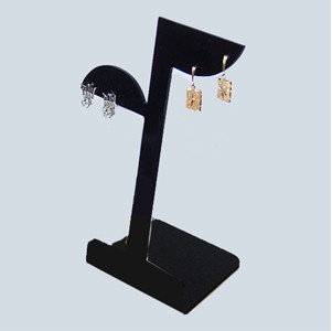 2단 블랙 잎파리 귀걸이아크릴거치대 귀걸이진열