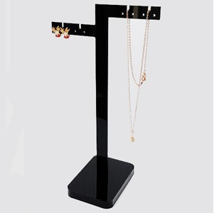 블랙 양방향T자 아크릴목걸이거치대 귀걸이진열