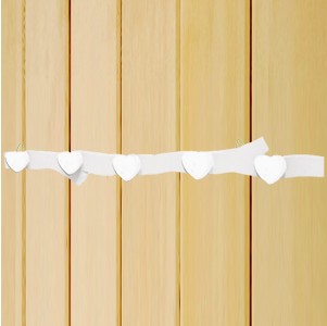 벽부착 화이트 나뭇가지 화이트하트 우드벽행거