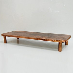 라운드 브론즈 원목 모니터받침대 수제제품